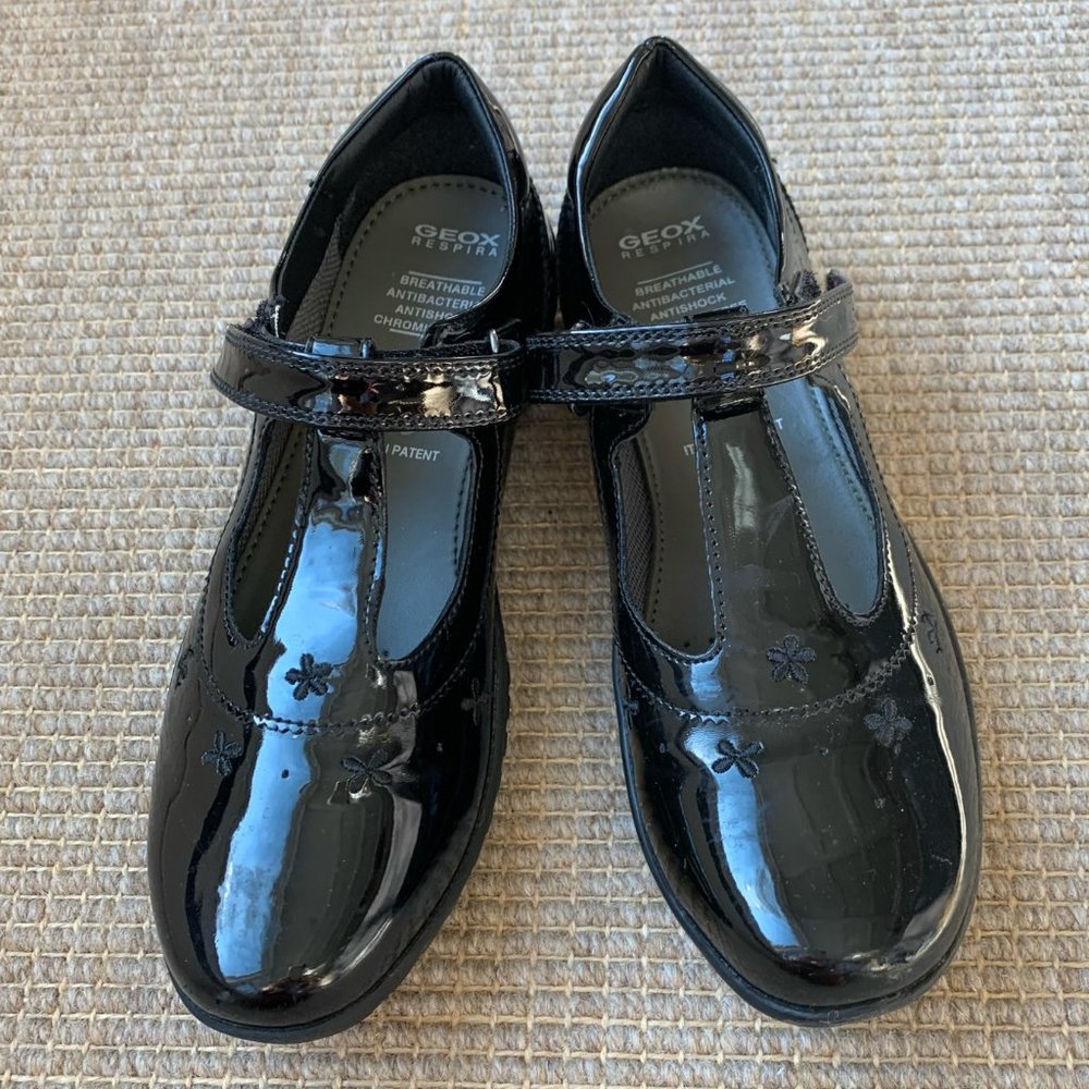 Geox T-strap Patent Leather Shoes
